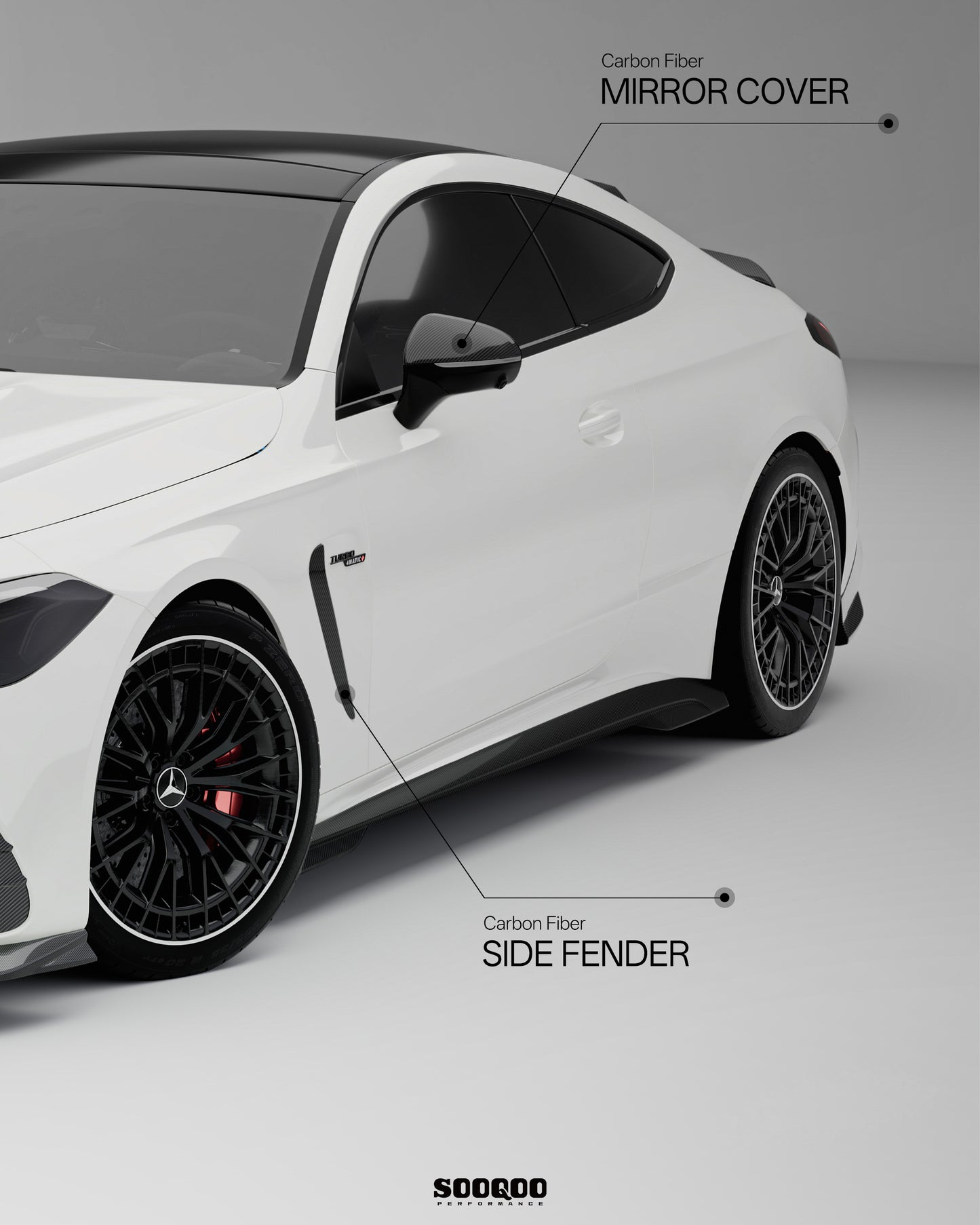 賓士CLE53 C236 SQ款 乾碳纖維側裙 SQ-BZ-003