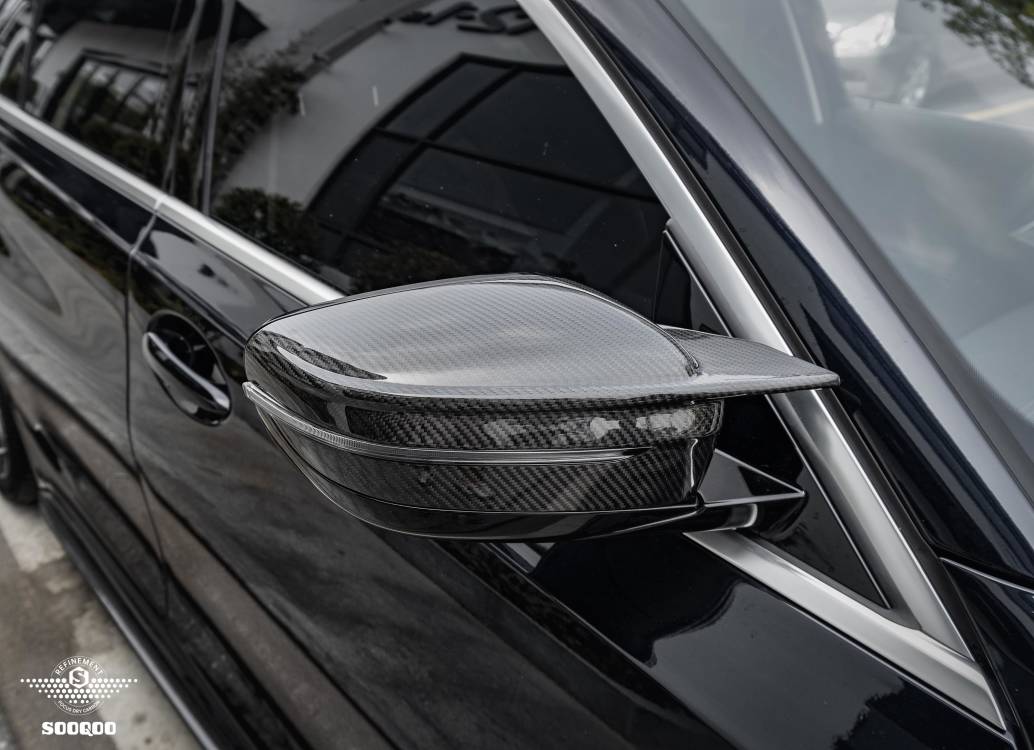 BMW 3系G20/G21 M4款碳纖維牛角後視鏡蓋