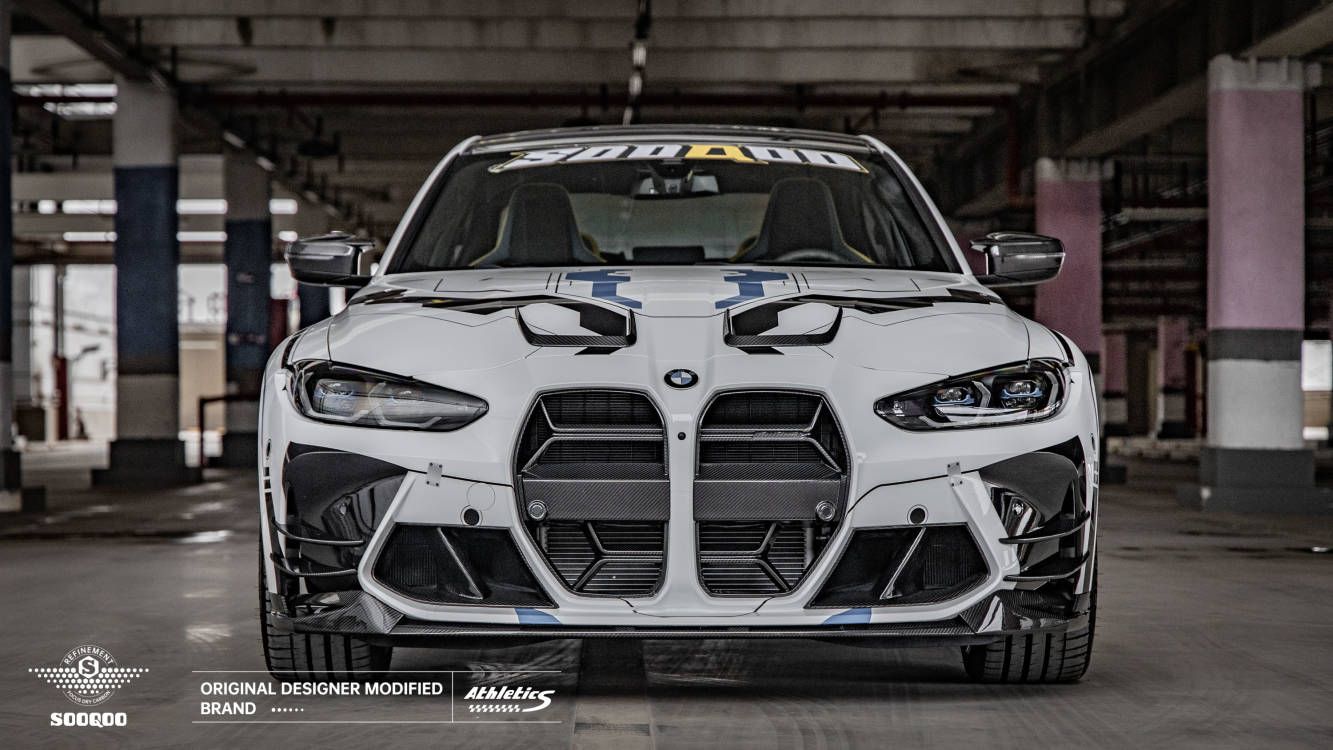 BMW M3G80 M4G82 X款引擎蓋碳纖維飾板 T-038