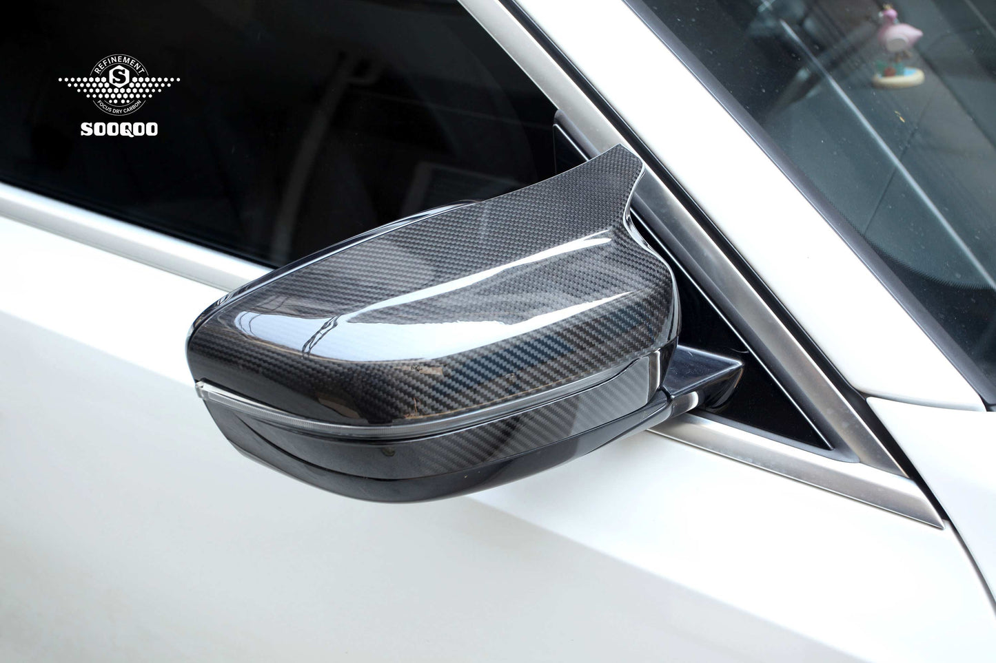 BMW 5系G30 M5款碳纖維牛角後視鏡蓋 H-005B