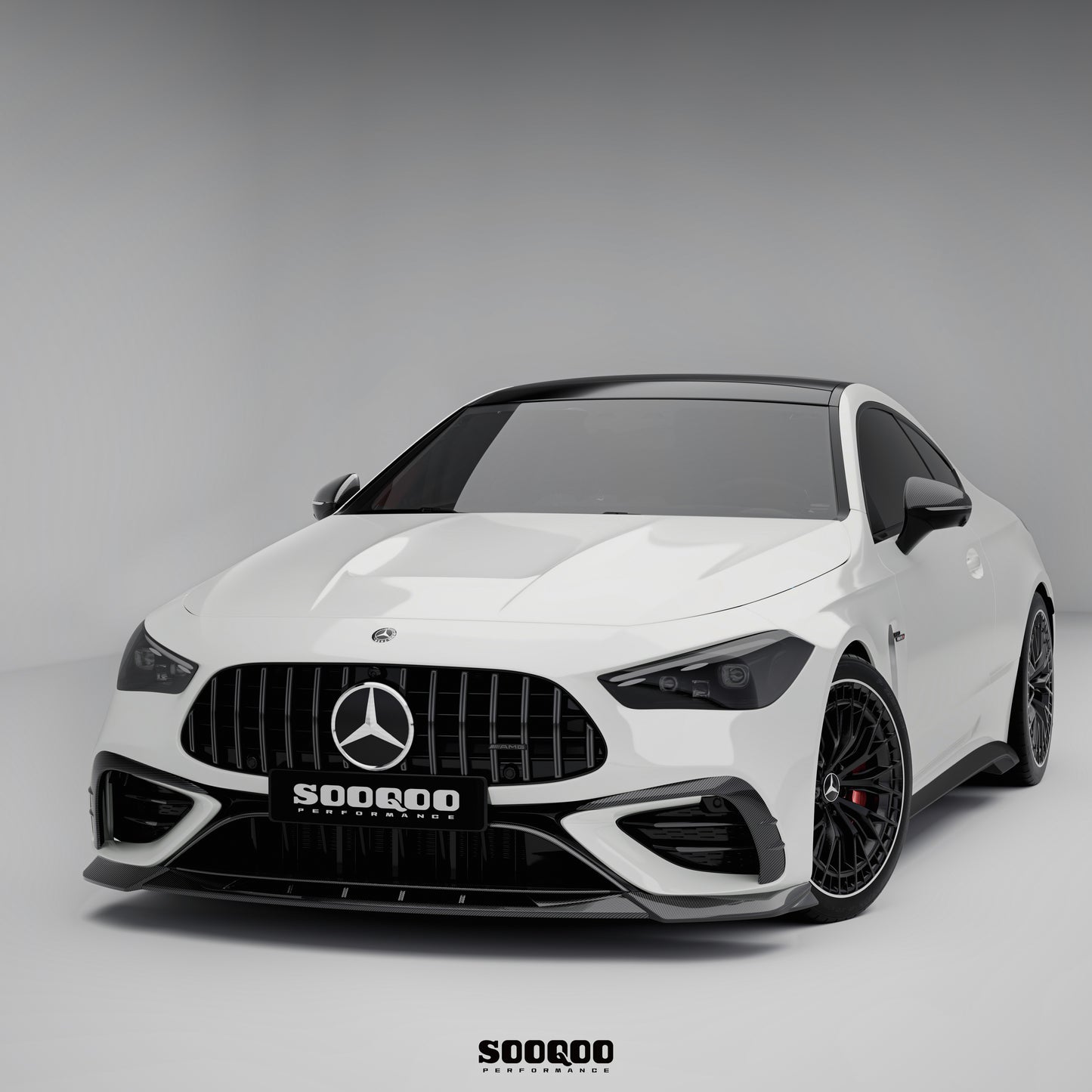 賓士CLE53 C236 SQ款 乾碳纖維前保險桿進氣口裝飾件 SQ-BZ-002