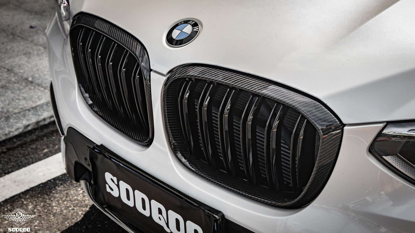 BMW X3M F97 X4M F98 小改前 雙格柵款碳纖維水箱護罩 T-281B