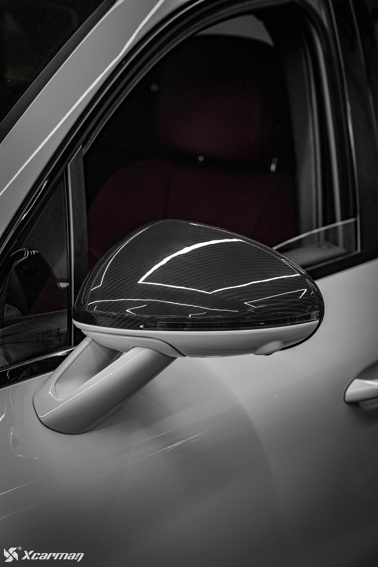 Porsche Macan 95B 原車OEM款 環景輔助 乾式碳纖維後視鏡蓋