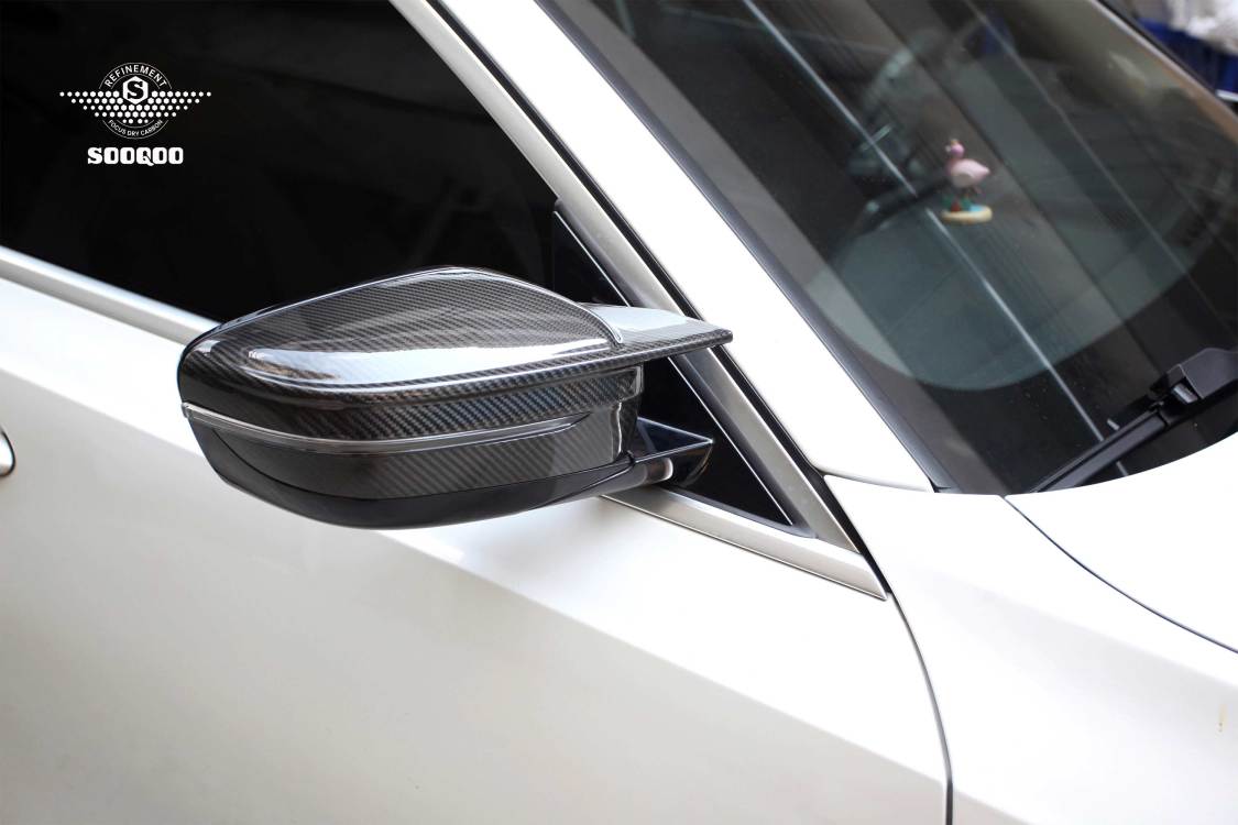 BMW 3/4系 M4款碳纖維牛角後照鏡蓋 H-006A