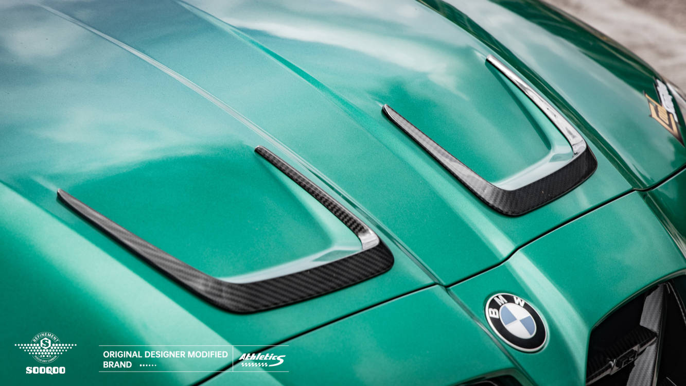 BMW M3G80 M4G82 X款引擎蓋碳纖維飾板 T-038