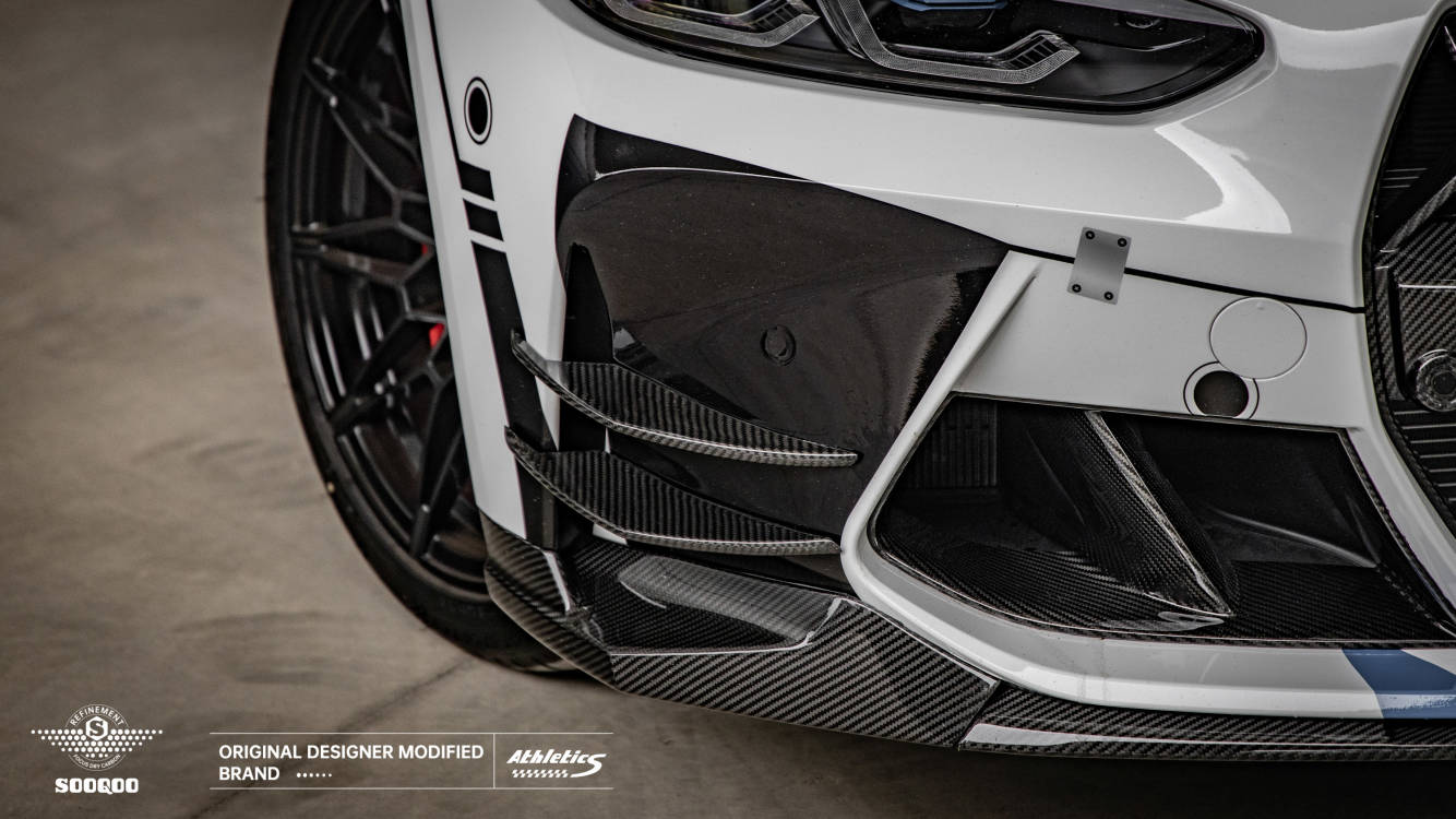 BMW M3G80 M4G82 AC款前保桿碳纖維風刀 T-080