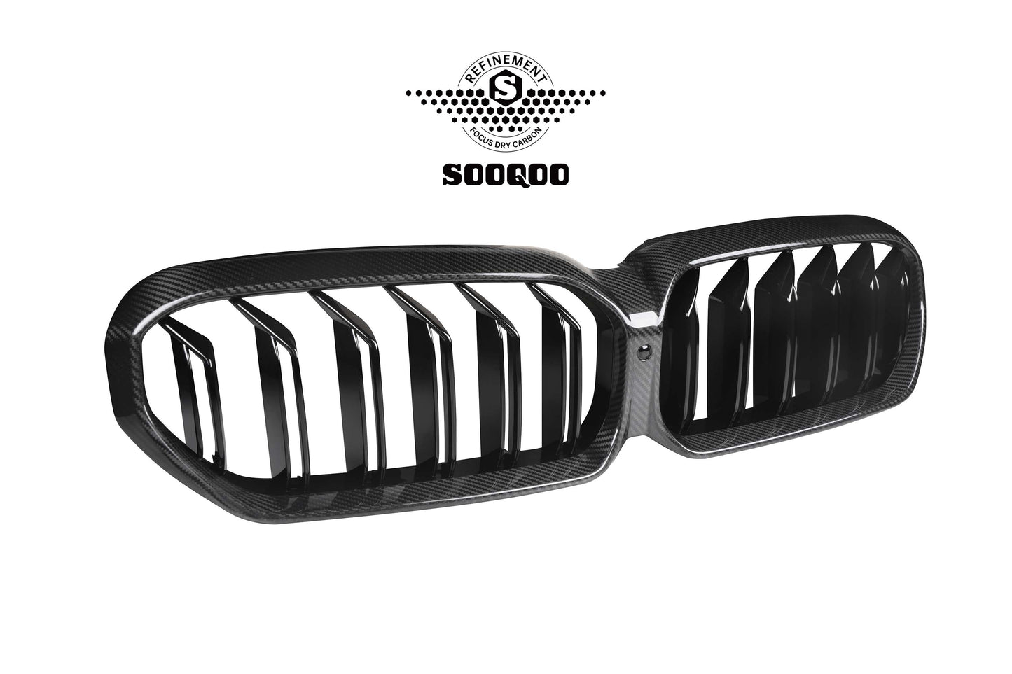 BMW 5系 G30 G31 LCI 單格柵款碳纖維水箱護罩 T-221B