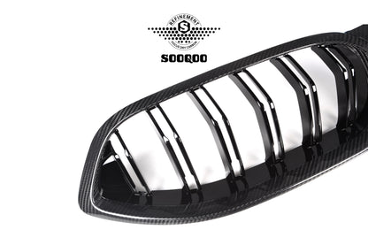 BMW M8 F91 雙格柵款碳纖維水箱護罩 T-266