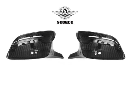 BMW 5系G30 M5款碳纖維牛角後視鏡蓋 H-005B