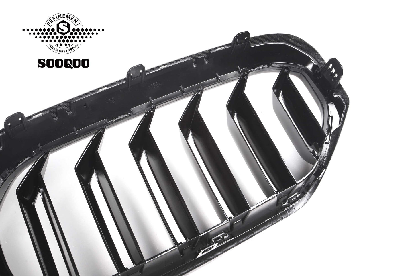 BMW 5系 G30 G31 LCI 單格柵款碳纖維水箱護罩 T-221B