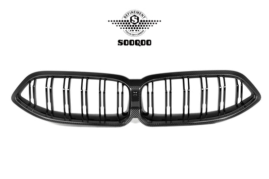 BMW 8系G14 G15 G16 LCI雙格柵碳纖維水箱護罩 T-346