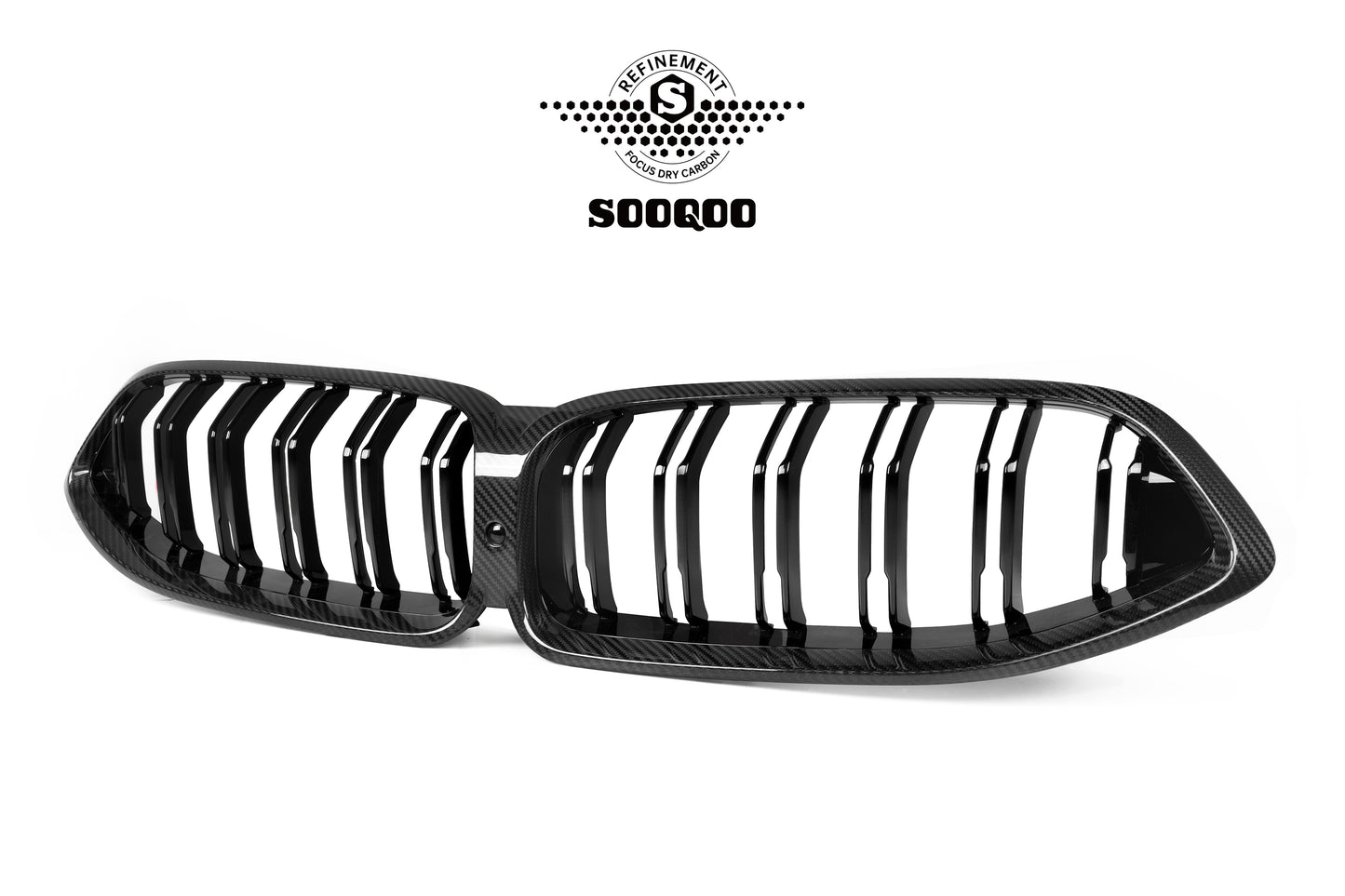 BMW 8系G14 G15 G16 小改前雙格柵碳纖維水箱護罩 T-265