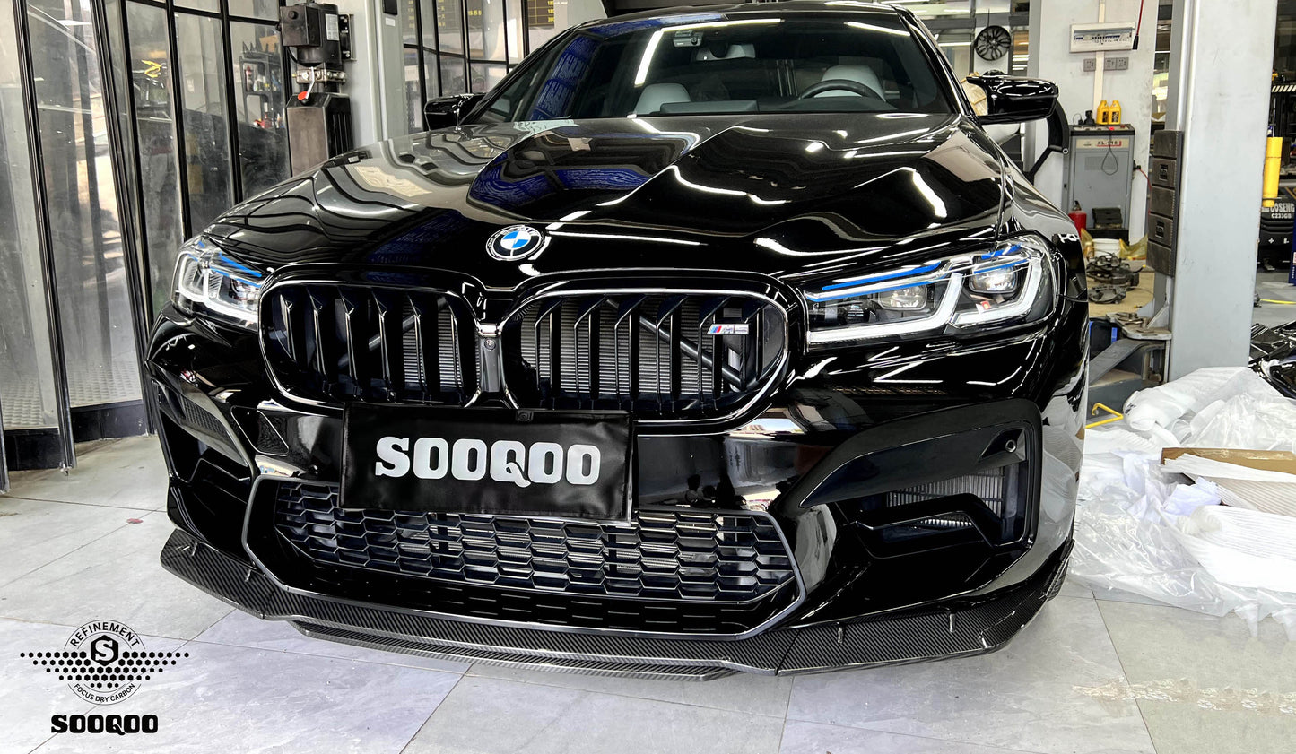 BMW M5 F90 LCI MT款碳纖維前擾流 T-166