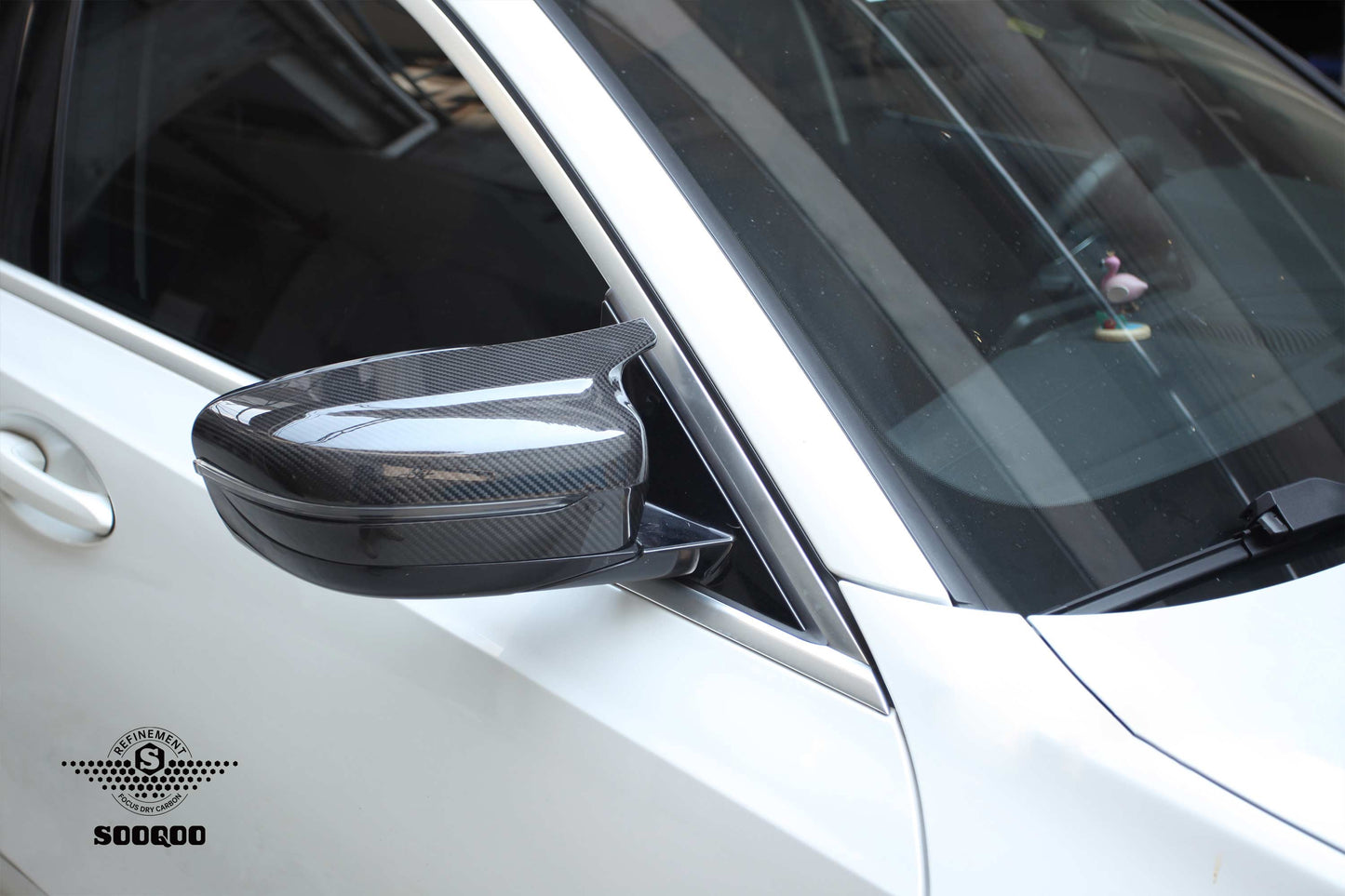 BMW 5系G30 M5款碳纖維牛角後視鏡蓋 H-005B