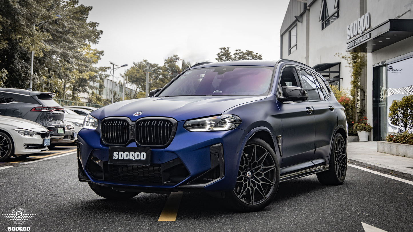 BMW X3M F97 X4M F98 雙格柵碳纖維水箱護罩 T-260