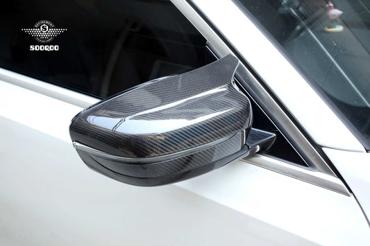 BMW 8系G14 G15 G16 牛角款碳纖維後視鏡蓋 H-052B