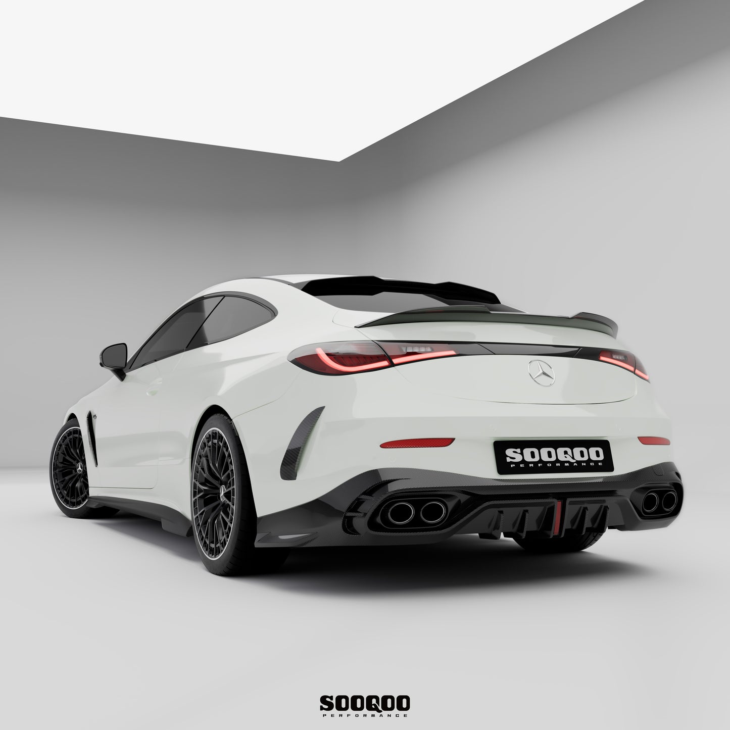 賓士CLE53 C236 SQ款 乾碳纖維後下擾流 SQ-BZ-006