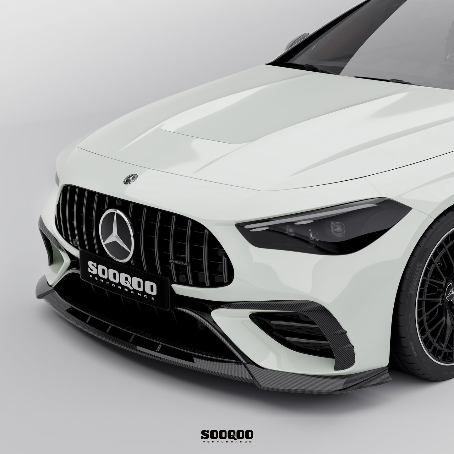 賓士CLE53 C236 SQ款 乾碳纖維前保險桿進氣口裝飾件 SQ-BZ-002