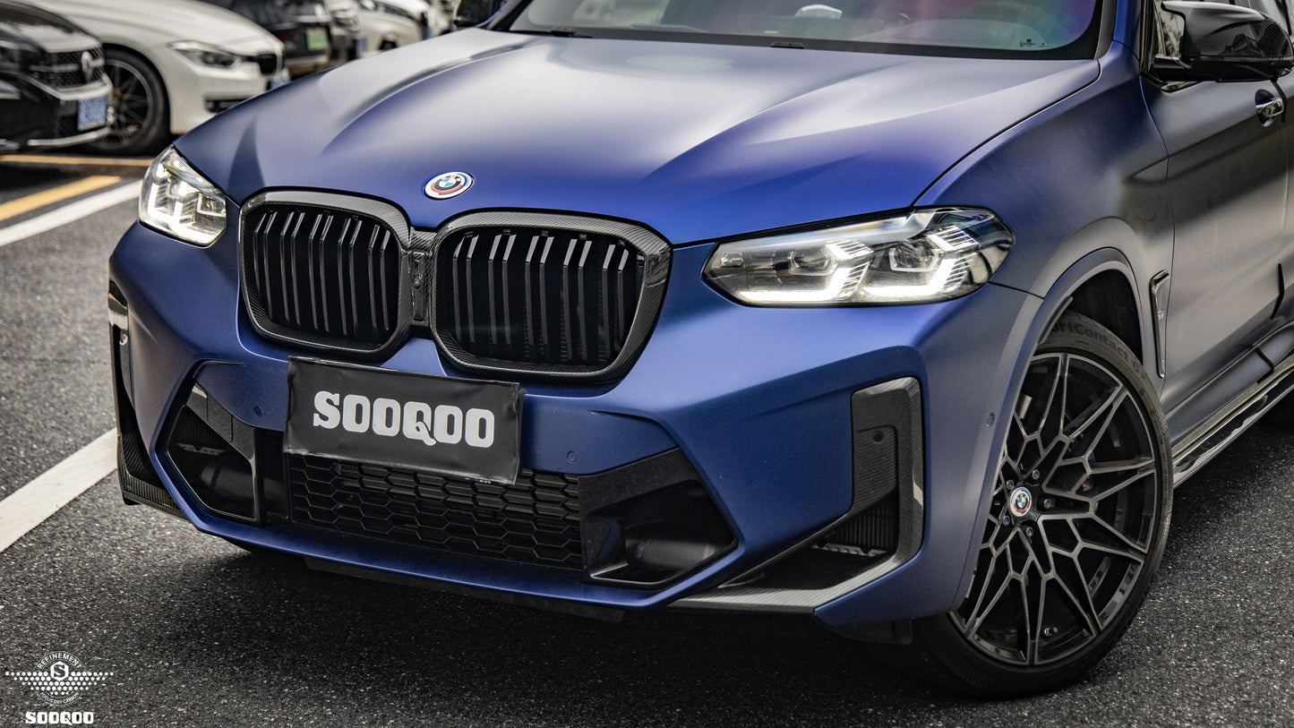 BMW X3M F97 X4M F98 雙格柵碳纖維水箱護罩 T-260