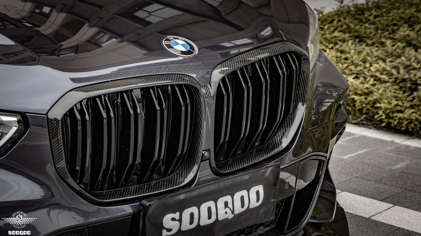 BMW X5 G05 前期双格柵式碳纖維水箱護罩 T-261B