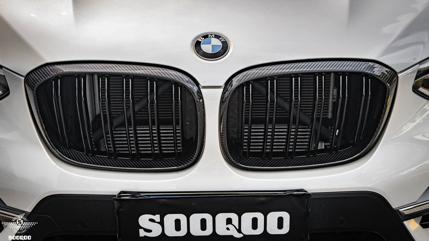 BMW X3M F97 X4M F98 小改前 雙格柵款碳纖維水箱護罩 T-281B