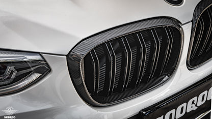 BMW X3M F97 X4M F98 小改前 雙格柵款碳纖維水箱護罩 T-281B