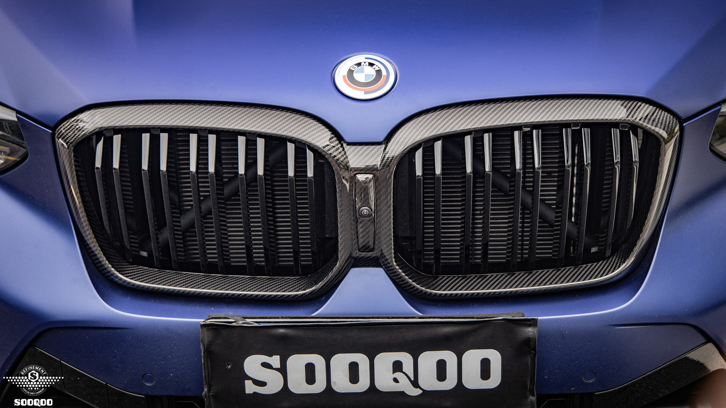 BMW X3M F97 X4M F98 雙格柵碳纖維水箱護罩 T-260