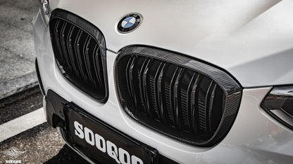 BMW X3M F97 X4M F98 小改前 雙格柵款碳纖維水箱護罩 T-281B
