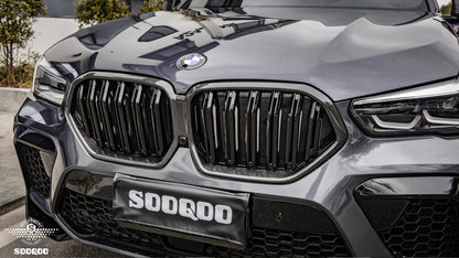BMW X6 G06 前期双格柵式碳纖維水箱護罩 T-257B