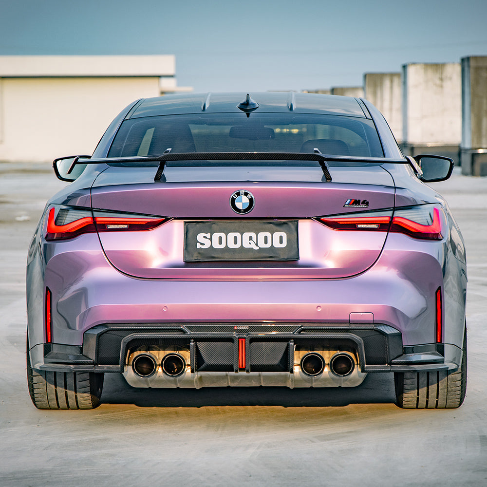 BMW M4 G82 G83 SQ-A款碳纖維後擾流帶燈款 T-324B+T-326