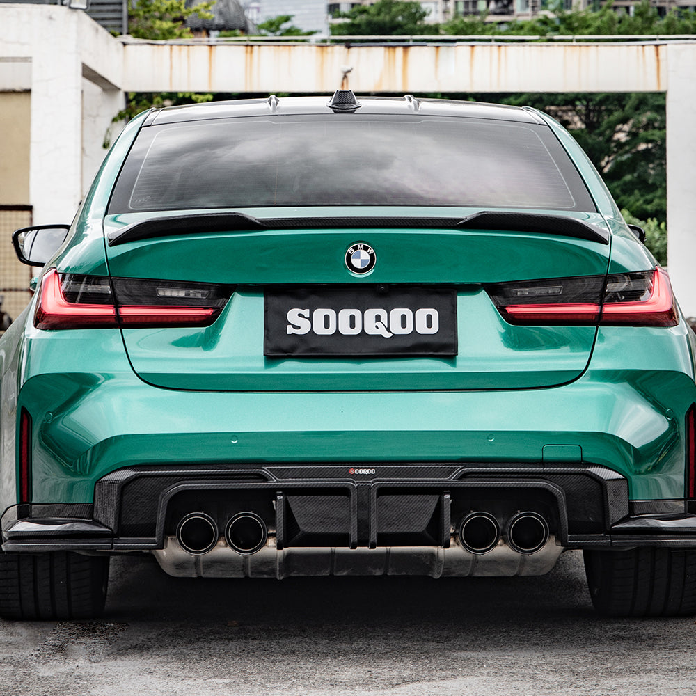 BMW M3 G80 G81 SQ-A款碳纖維後擾流T-324A+T-323