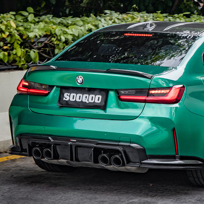 BMW M3 G80 G81 SQ-A款碳纖維後擾流T-324A+T-323