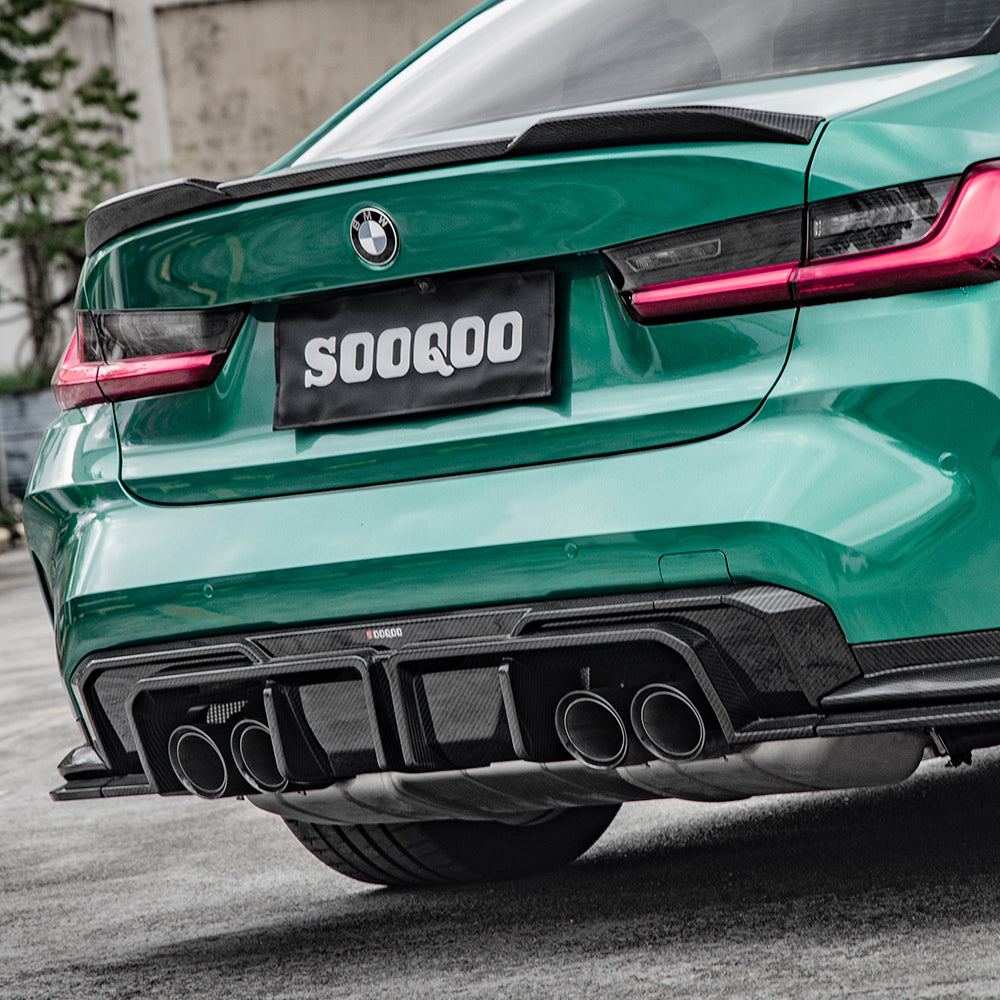 BMW M3 G80 G81 SQ-A款碳纖維後擾流T-324A+T-323
