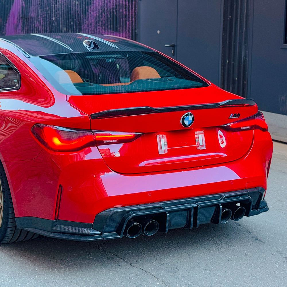 BMW M4 G82 G83 SQ-A款碳纖維後擾流T-324A+T-326