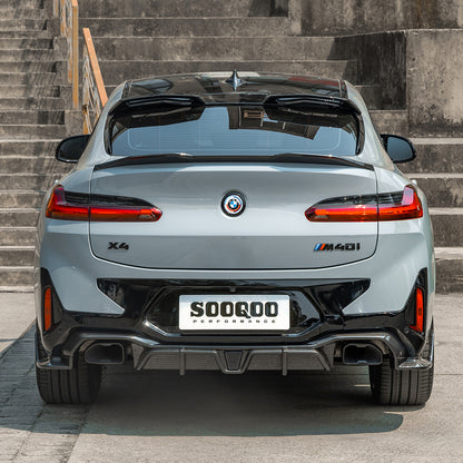 BMW X4系G02 LCI SQ 帶燈款碳纖維後擾流 T-475B