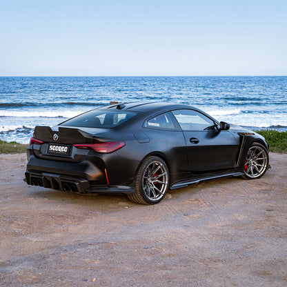 BMW M4 G82／4系 G22 SQ-V1 亮面碳纖維後車箱蓋 SQ-062-V1